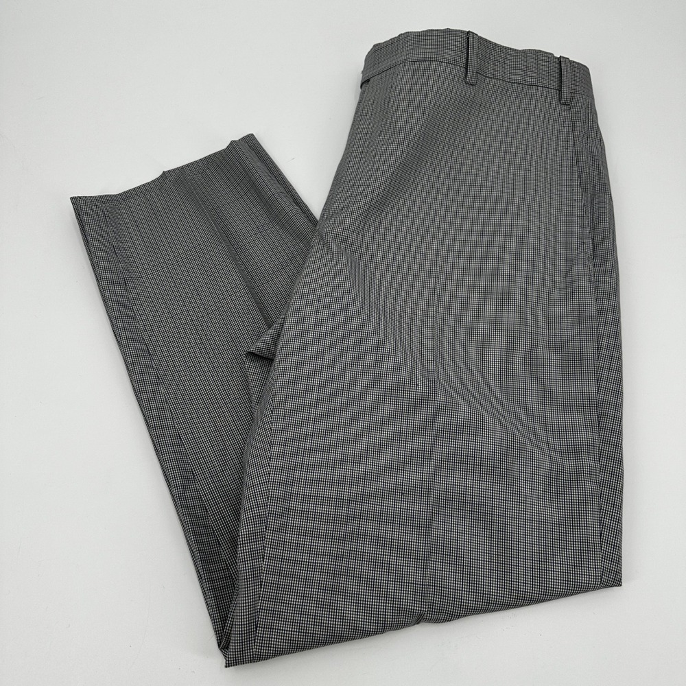 Zanella Platinum Mens Parker Flat Front‎ Plaid Dress Pants Size 36 Made in Italy